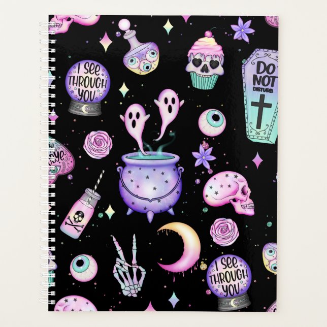 pastel goth pattern dark planner (Front)