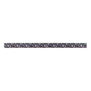pastel goth pattern dark satin ribbon