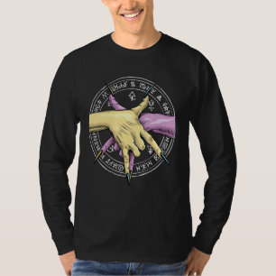 Pastel Goth Pentagram Handshake Witch Satanic Occu T-Shirt