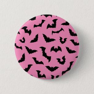 Pastel goth pink bats pattern halloween 2 inch round button