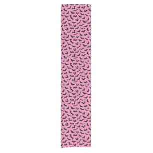 Pastel goth pink bats short table runner