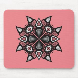 Pastel goth pink creepy monster witch mouse pad