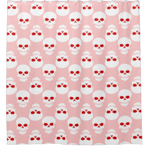 pastel goth pink red halloween skull skeleton