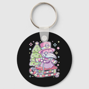 Pastel Goth Plague Doctor Christmas Halloween Meet Keychain