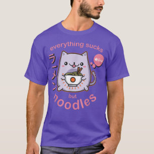 Pastel Goth Ramen Noodle Cat Anime Kawaii T-Shirt