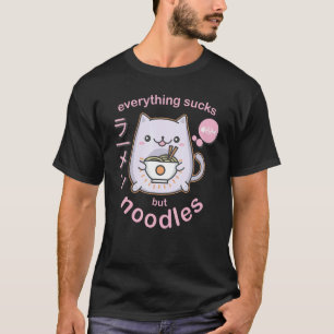 Pastel Goth Ramen Noodle Cat T Shirt - Gift