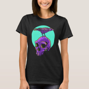Pastel Goth Raven Crow Skull Emo Punk Gothic Bird T-Shirt