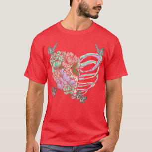Pastel Goth Skeleton Heart Otaku Vaporwave Aesthet T-Shirt