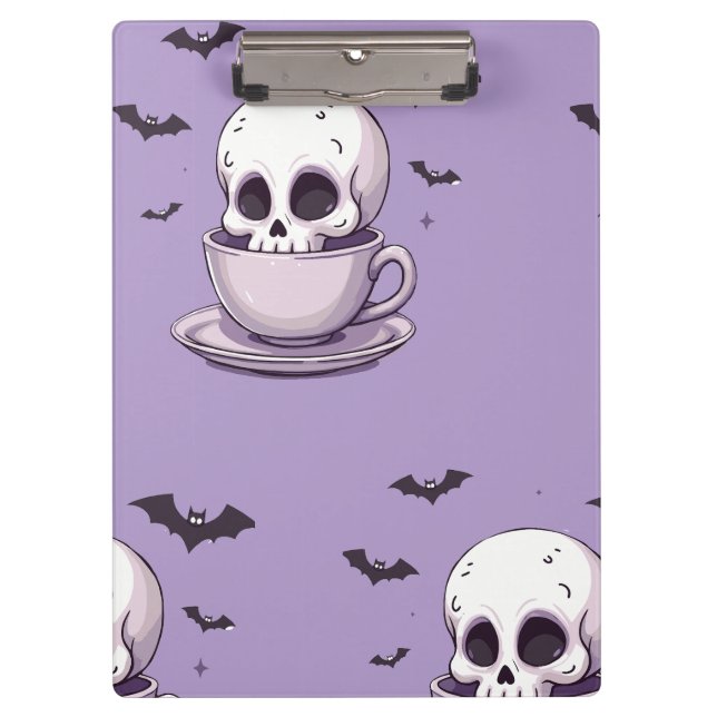 Pastel Goth Skull in Teacup Clipboard (Front)
