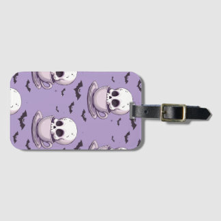 Pastel Goth Skull in Teacup Luggage Tag