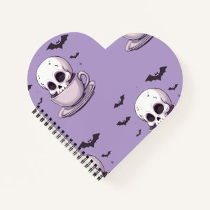 Pastel Goth Skull in Teacup Notebook