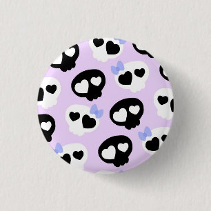Pastel Goth Skulls 1 Inch Round Button