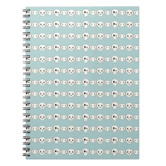 Pastel Goth Skulls Green Notebook
