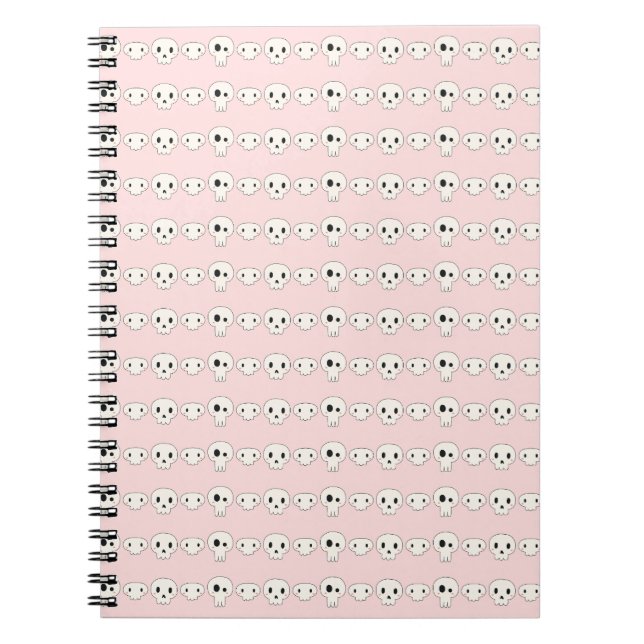 Pastel Goth Skulls Pink Notebook (Front)