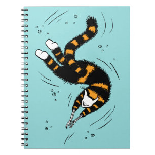 Pastel Goth Swimming Cat Skeleton Notebook