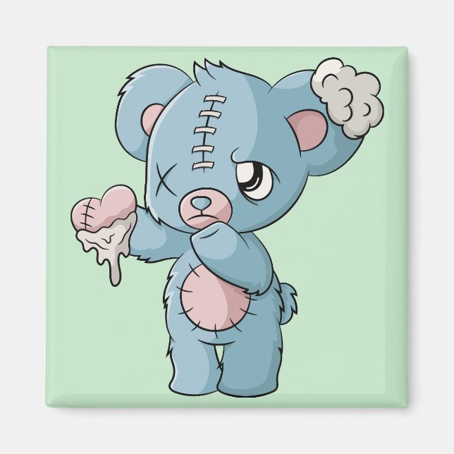 Pastel Goth Teddy Bear Magnet (Front)