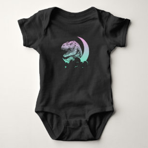 Pastel Goth Trex Moon Wiccan Dinosaurs Baby Bodysuit