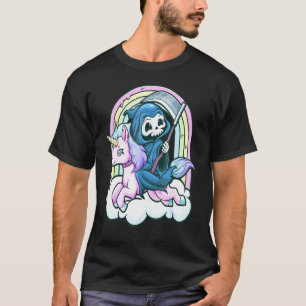 Pastel Goth Unicorn Grim Reaper Emo Skeleton Art G T-Shirt