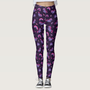 Pastel goth unicorn rainbow witch leggings