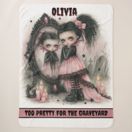 Pastel Goth Vampire Mirror Art Spooky Sherpa Blanket