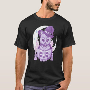 Pastel Goth Wiccan Cat Cute Creepy Witchy Cat And T-Shirt