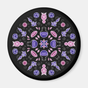Pastel goth witch potion pentagram pink purple magnet