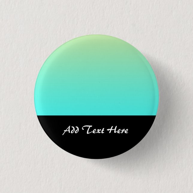 Pastel Gradient Background Turquoise Yellow 1 Inch Round Button (Front)