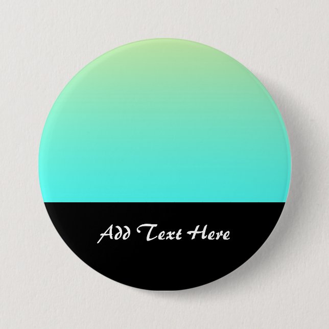 Pastel Gradient Background Turquoise Yellow 3 Inch Round Button (Front)