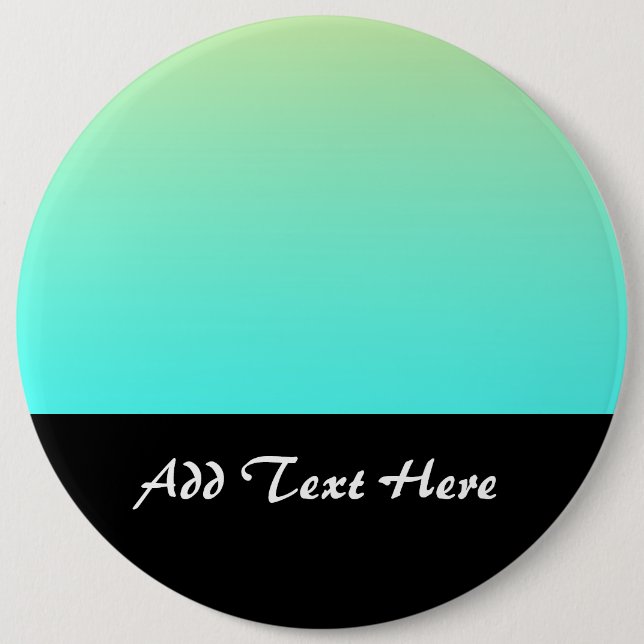 Pastel Gradient Background Turquoise Yellow 6 Inch Round Button (Front)