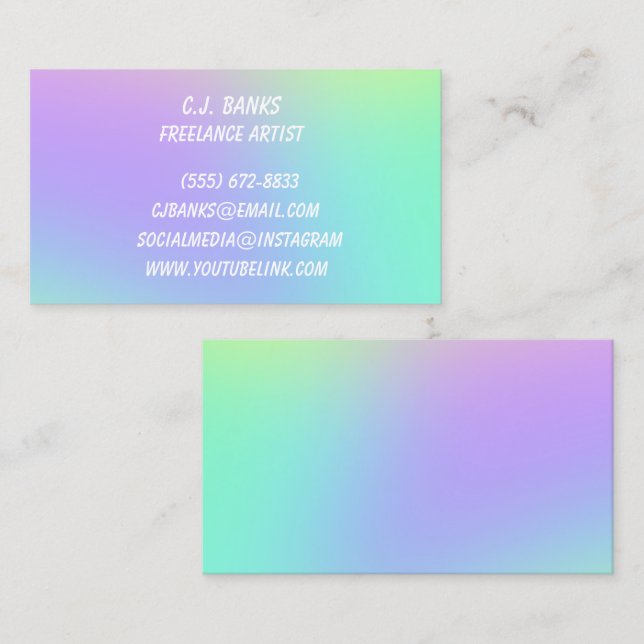 Pastel Gradient Business Cards (Front/Back)