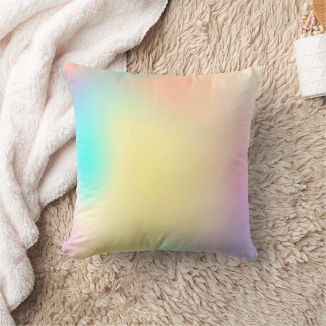 Pastel gradient colourful throw pillow (Blanket)