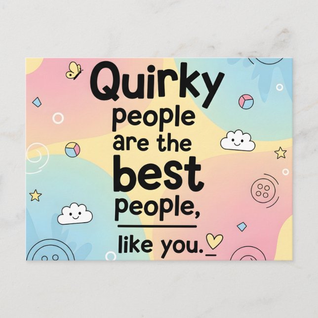 Pastel Gradient Cute Quote Design Postcard (Front)