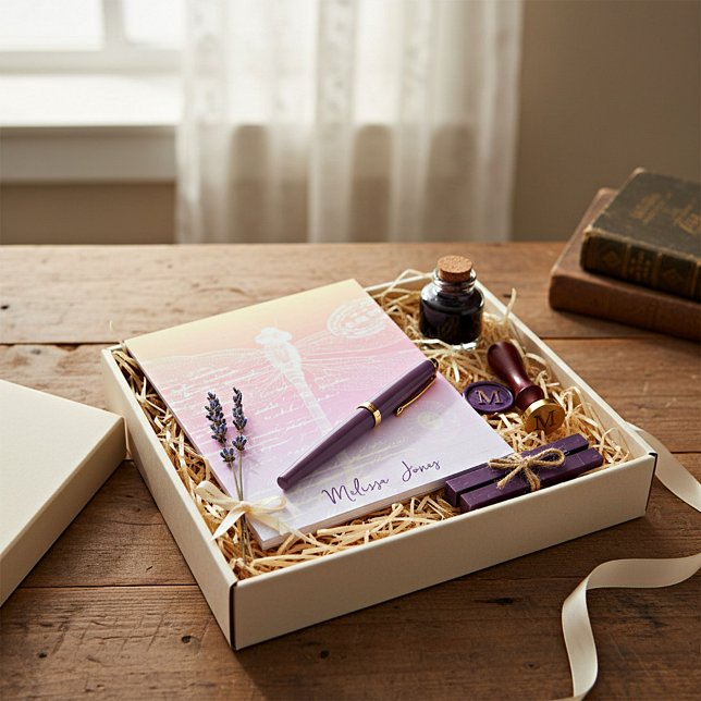 Pastel gradient dragonfly personalized notepad (Creator Uploaded)