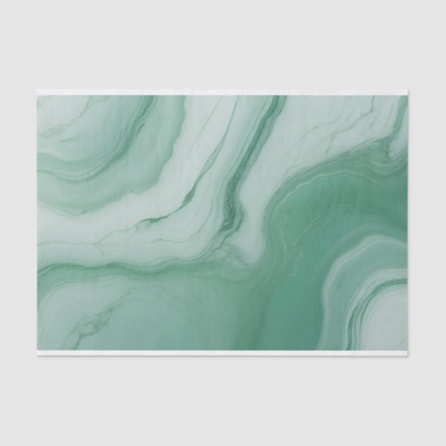 Pastel Gradient Green Marble Texture Tissue Paper (Front)