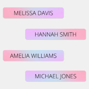 Pastel Gradient Kids Waterproof Name Labels