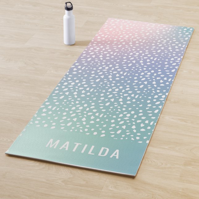 Pastel gradient + spot with stripe personalized yoga mat (In Situ)