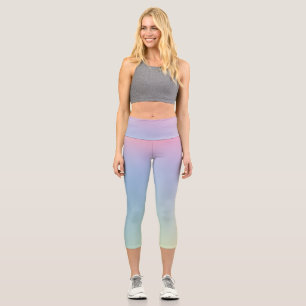Pastel Gradient Vintage Pattern  Capri Leggings