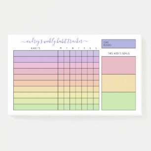 Pastel Gradient Weekly Habit Tracker Post-it Notes