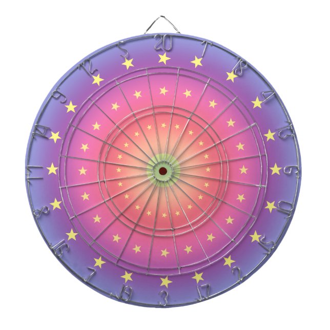 Pastel Gradient with Stars Dartboard (Front)