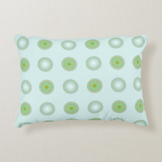 Pastel Green and Grey Geometric Pattern Accent Pillow