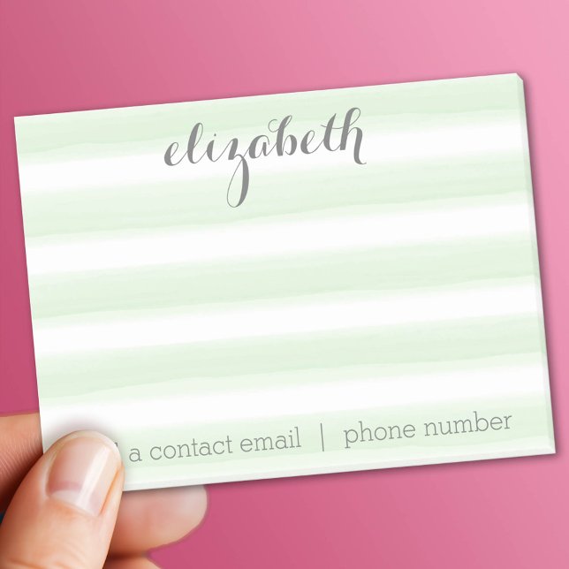 Pastel Green and Grey Stationery Suite for Women Post-it Notes (Custom Post It Note Pad)