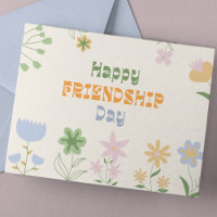 Pastel Green and Orange Floral Friendship Day 