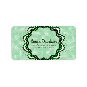 Pastel Green And Ornament Label