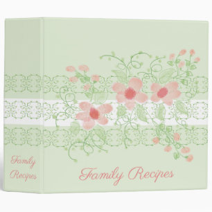 Pastel green and pink binder