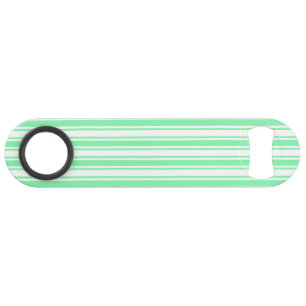 Pastel green and white candy stripes bar key