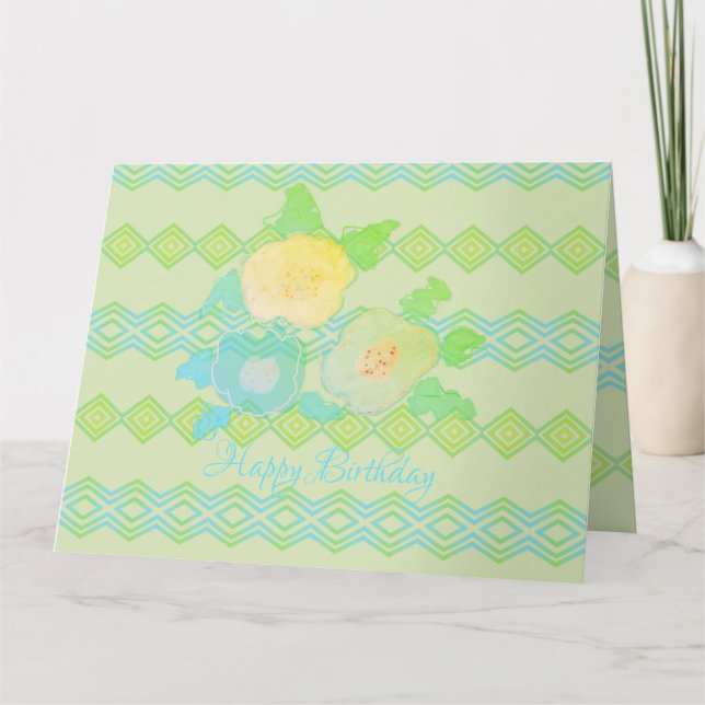 Pastel Green And Yellow Card (Front)