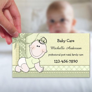 Pastel Green Baby Care Baby Sitter Carte de visite