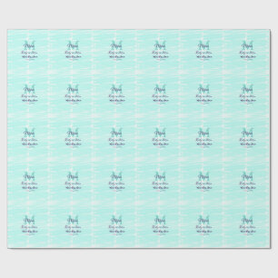 Pastel green baby in bloom monogram baby shower te wrapping paper