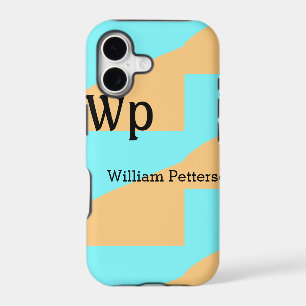 Pastel green blue add name monogram letter title