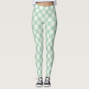 Pastel Green Checkerboard Leggings